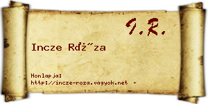 Incze Róza névjegykártya